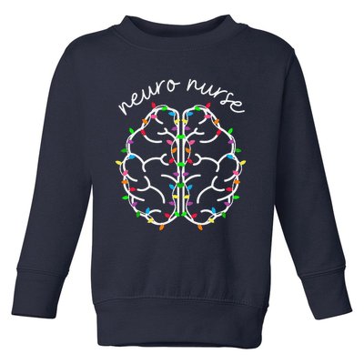 Neuro Crew Nurse Christmas Lights Brain Science Neuroscience Toddler Sweatshirt