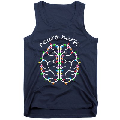 Neuro Crew Nurse Christmas Lights Brain Science Neuroscience Tank Top