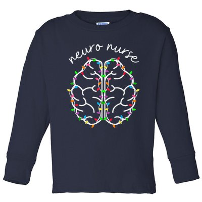 Neuro Crew Nurse Christmas Lights Brain Science Neuroscience Toddler Long Sleeve Shirt