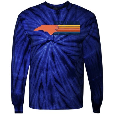 Retro Vintage North Carolina Tie-Dye Long Sleeve Shirt