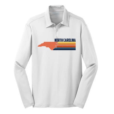 Retro Vintage North Carolina Silk Touch Performance Long Sleeve Polo