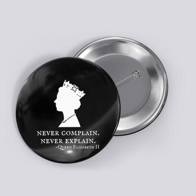 Never Complain Never Explain Queen Ii Elizabeth England Button