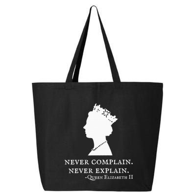 Never Complain Never Explain Queen Ii Elizabeth England 25L Jumbo Tote