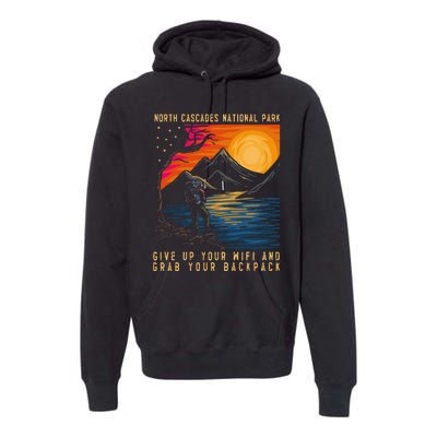 North Cascades National Park Hiker Men & Women Hiking Premium Hoodie