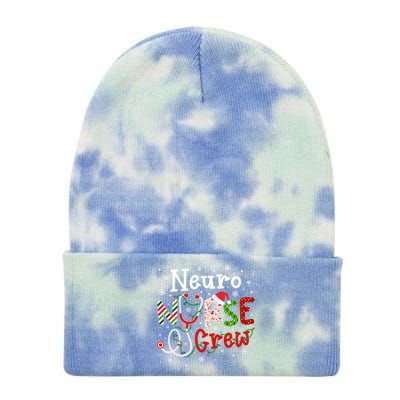 Neuro Christmas Nurse Crew Funny Nursing Christmas Pattern Gift Tie Dye 12in Knit Beanie