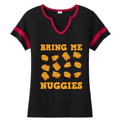 Nuggies Chicken Nugget Fans Nug Eaters Fast Food Lovers Ladies Halftime Notch Neck Tee