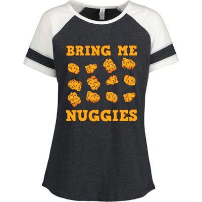 Nuggies Chicken Nugget Fans Nug Eaters Fast Food Lovers Enza Ladies Jersey Colorblock Tee