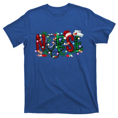 Nurse Christmas Nursing Stethoscope Xmas Scrub Top Gift T-Shirt