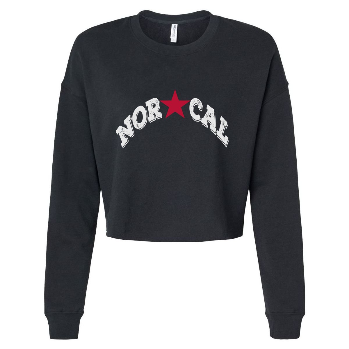 Northern California Norcal Nexa Rust Font Style Gift Cropped Pullover Crew