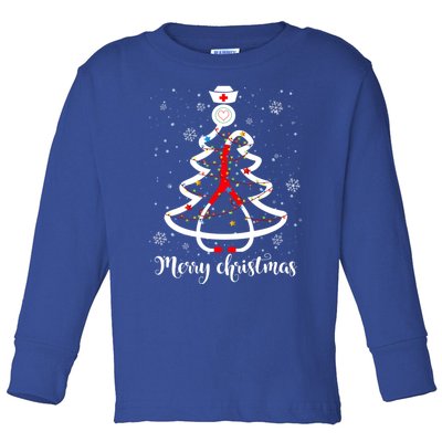 Nurses Christmas Nursing Stethoscope Christmas Light Tree Gift Toddler Long Sleeve Shirt