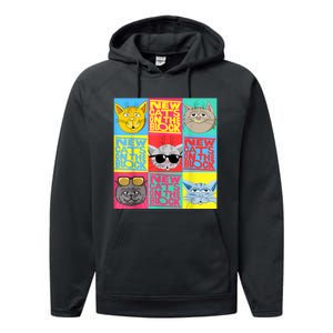 New Cats On He Block Funny Pop Culture Cat Hemed Party Performance Fleece Hoodie