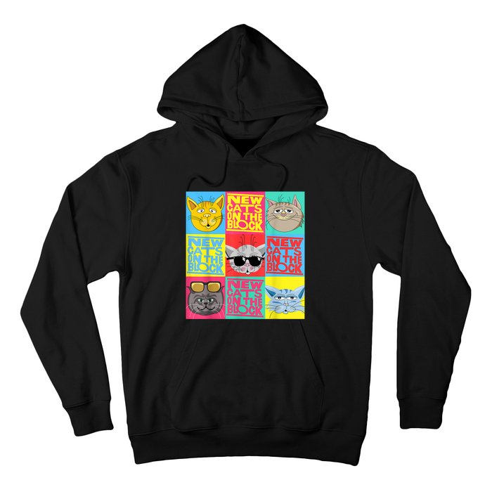 New Cats On He Block Funny Pop Culture Cat Hemed Party Hoodie