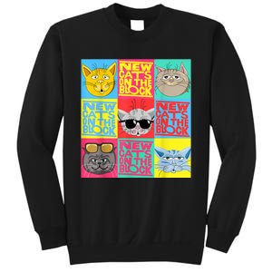 New Cats On He Block Funny Pop Culture Cat Hemed Party Sweatshirt