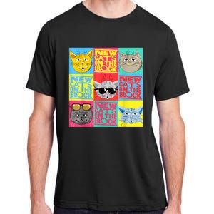 New Cats On He Block Funny Pop Culture Cat Hemed Party Adult ChromaSoft Performance T-Shirt