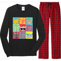 New Cats On He Block Funny Pop Culture Cat Hemed Party Long Sleeve Pajama Set