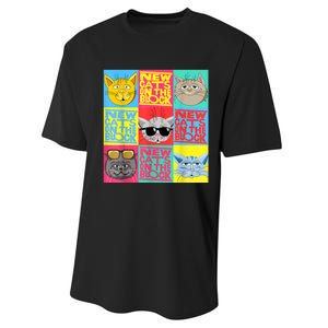 New Cats On He Block Funny Pop Culture Cat Hemed Party Performance Sprint T-Shirt