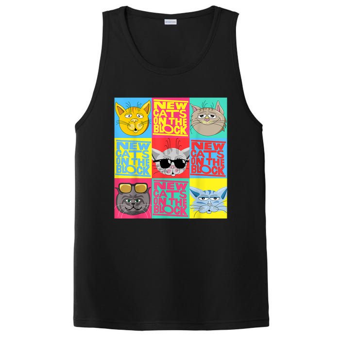 New Cats On He Block Funny Pop Culture Cat Hemed Party PosiCharge Competitor Tank