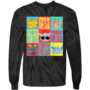 New Cats On He Block Funny Pop Culture Cat Hemed Party Tie-Dye Long Sleeve Shirt