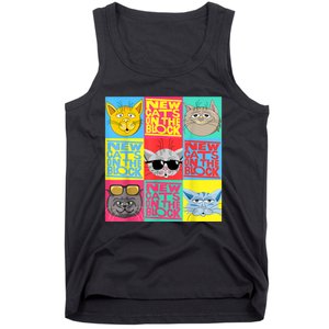 New Cats On He Block Funny Pop Culture Cat Hemed Party Tank Top