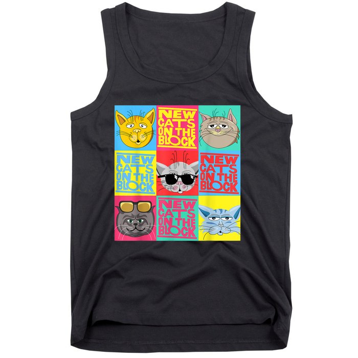 New Cats On He Block Funny Pop Culture Cat Hemed Party Tank Top