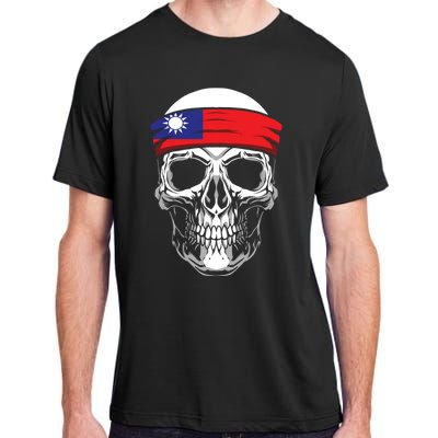 Nationality Country Origin Meaningful Gift Skull Flag Taiwan Funny Gift Adult ChromaSoft Performance T-Shirt