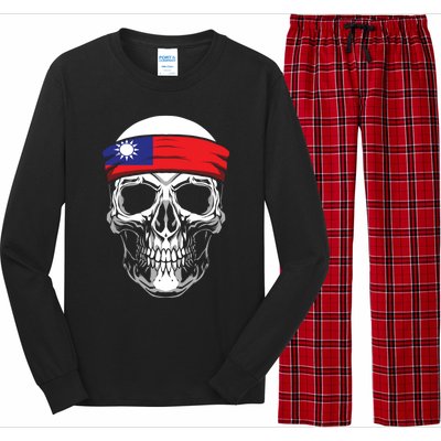 Nationality Country Origin Meaningful Gift Skull Flag Taiwan Funny Gift Long Sleeve Pajama Set