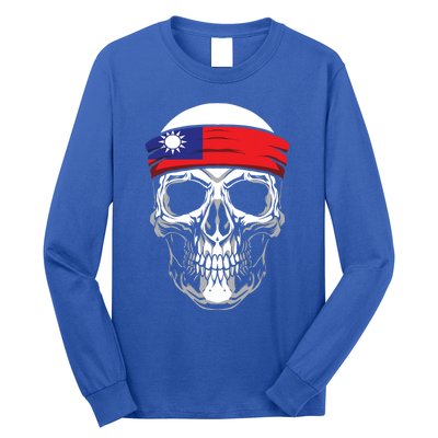 Nationality Country Origin Meaningful Gift Skull Flag Taiwan Funny Gift Long Sleeve Shirt