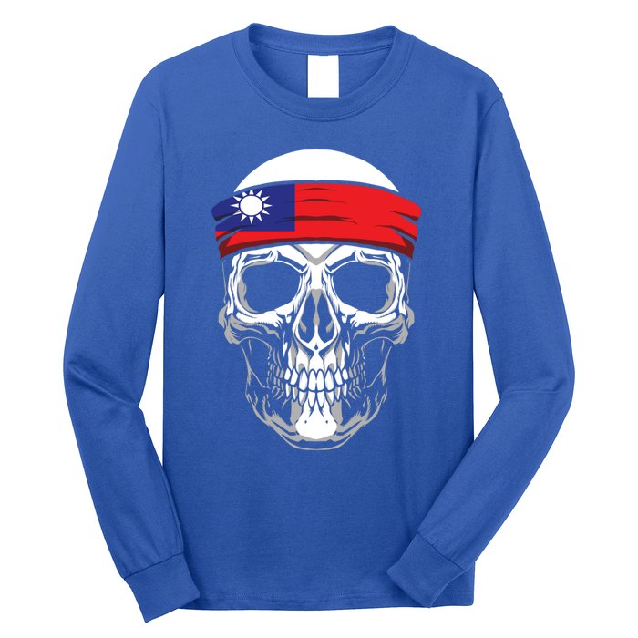 Nationality Country Origin Meaningful Gift Skull Flag Taiwan Funny Gift Long Sleeve Shirt