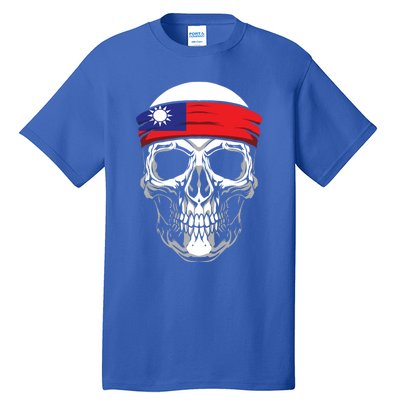 Nationality Country Origin Meaningful Gift Skull Flag Taiwan Funny Gift Tall T-Shirt