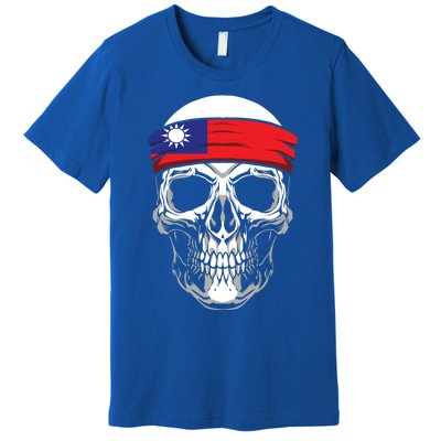 Nationality Country Origin Meaningful Gift Skull Flag Taiwan Funny Gift Premium T-Shirt