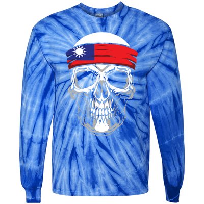 Nationality Country Origin Meaningful Gift Skull Flag Taiwan Funny Gift Tie-Dye Long Sleeve Shirt