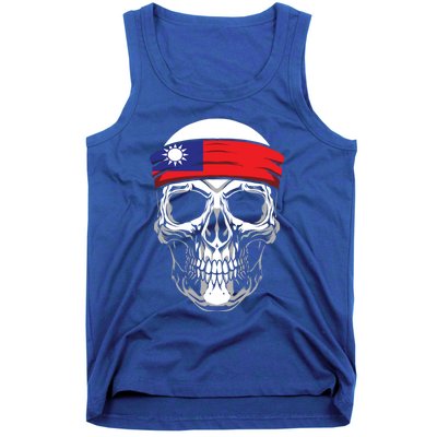 Nationality Country Origin Meaningful Gift Skull Flag Taiwan Funny Gift Tank Top