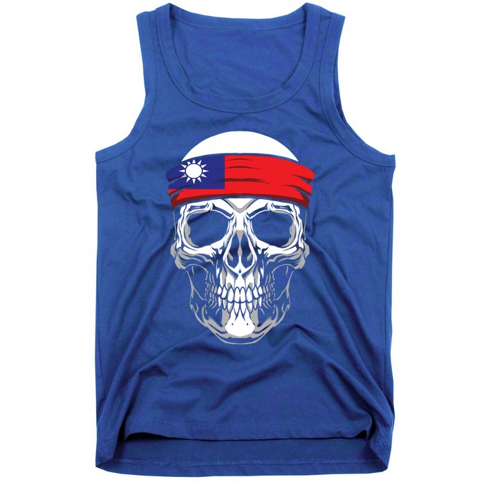 Nationality Country Origin Meaningful Gift Skull Flag Taiwan Funny Gift Tank Top