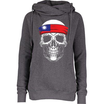 Nationality Country Origin Meaningful Gift Skull Flag Taiwan Funny Gift Womens Funnel Neck Pullover Hood