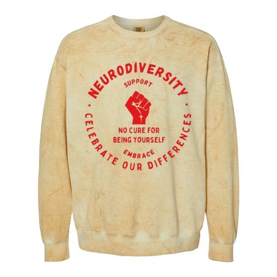 Neurodiversity Celebrate Our Differences Embrace Support Colorblast Crewneck Sweatshirt