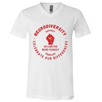 Neurodiversity Celebrate Our Differences Embrace Support V-Neck T-Shirt