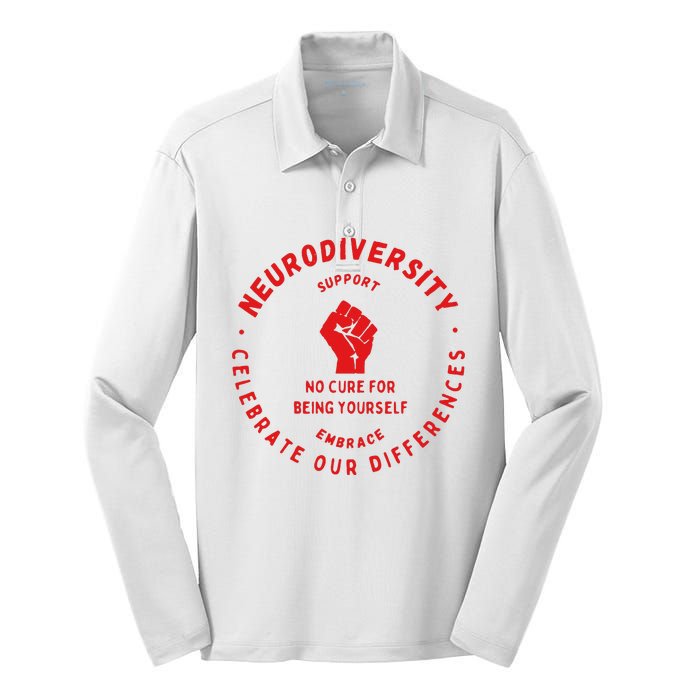 Neurodiversity Celebrate Our Differences Embrace Support Silk Touch Performance Long Sleeve Polo