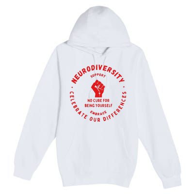 Neurodiversity Celebrate Our Differences Embrace Support Premium Pullover Hoodie