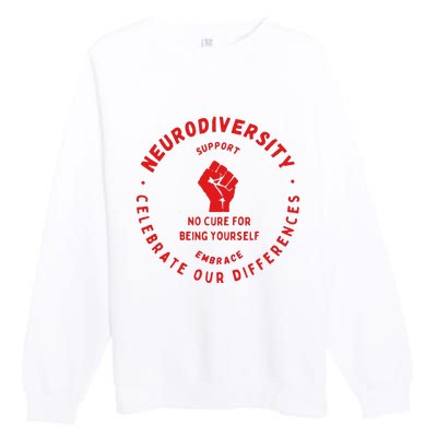 Neurodiversity Celebrate Our Differences Embrace Support Premium Crewneck Sweatshirt