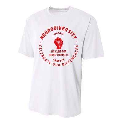 Neurodiversity Celebrate Our Differences Embrace Support Performance Sprint T-Shirt