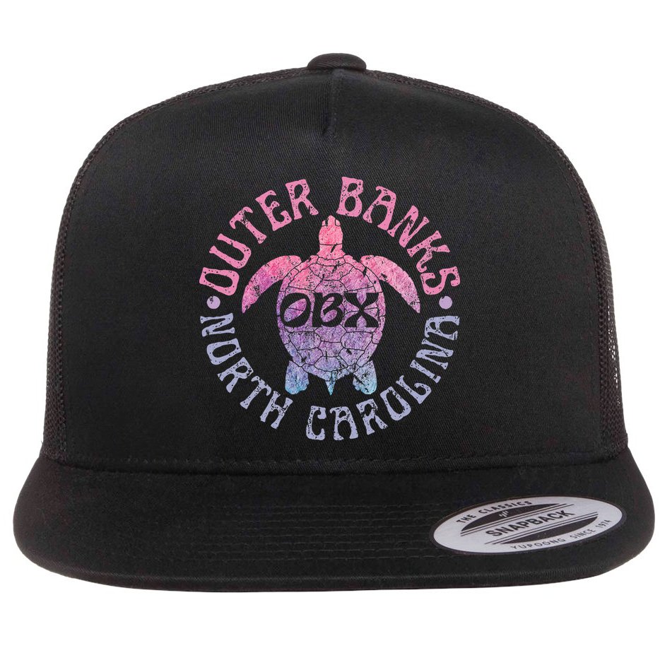 North Carolina Obx Sea Turtle Beach Flat Bill Trucker Hat