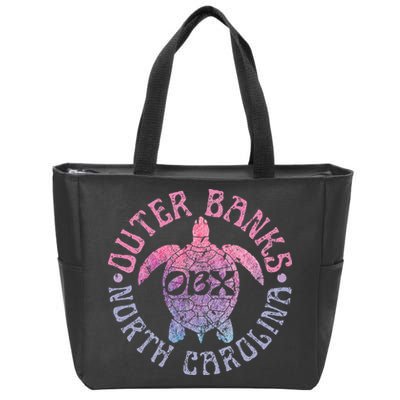 North Carolina Obx Sea Turtle Beach Zip Tote Bag