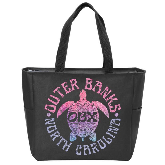North Carolina Obx Sea Turtle Beach Zip Tote Bag