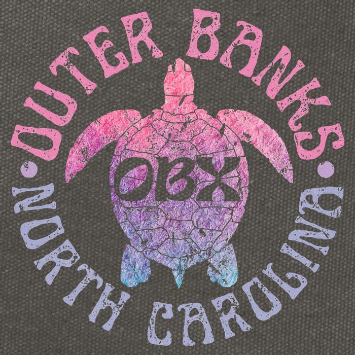 North Carolina Obx Sea Turtle Beach Cotton Canvas Backpack