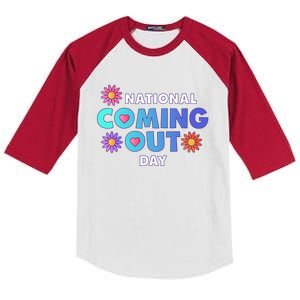 National Coming Out Day Lgbtq Cute Gift Kids Colorblock Raglan Jersey