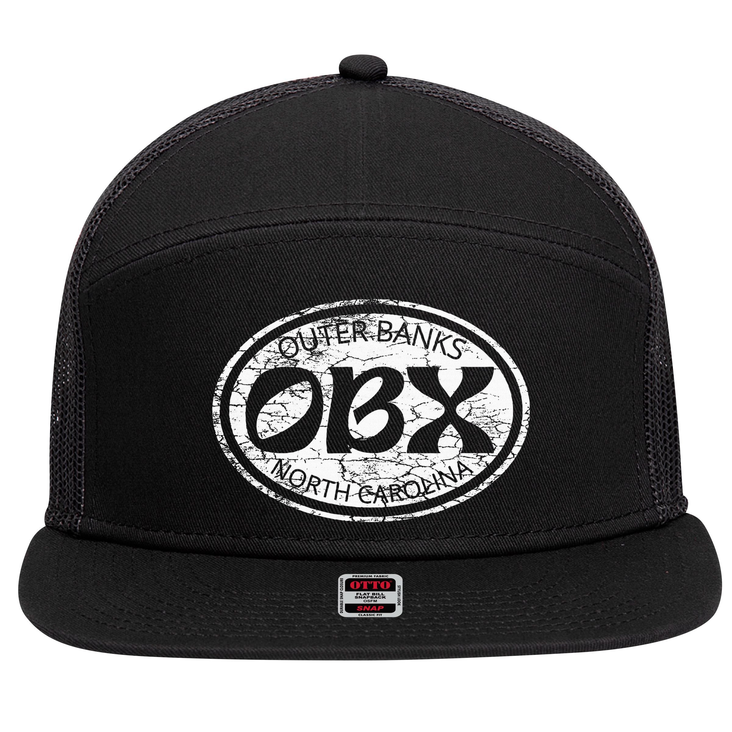 North Carolina Obx Beach Summer Travel 7 Panel Mesh Trucker Snapback Hat