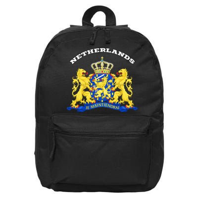 Netherlands Coat Of Arms Flag Souvenir Amsterdam 16 in Basic Backpack