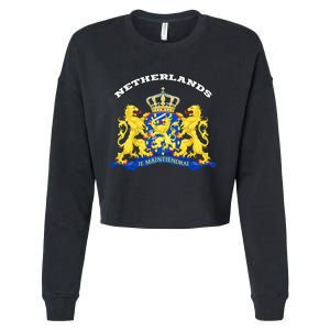 Netherlands Coat Of Arms Flag Souvenir Amsterdam Cropped Pullover Crew