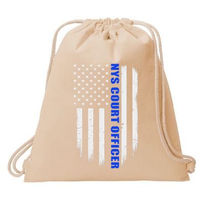 Nys Court Officer Thin Blue Line Flag Drawstring Bag