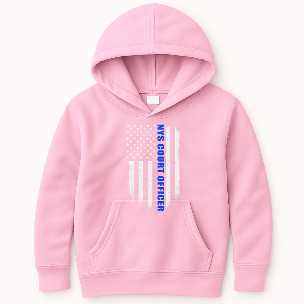 Nys Court Officer Thin Blue Line Flag Kids Hoodie